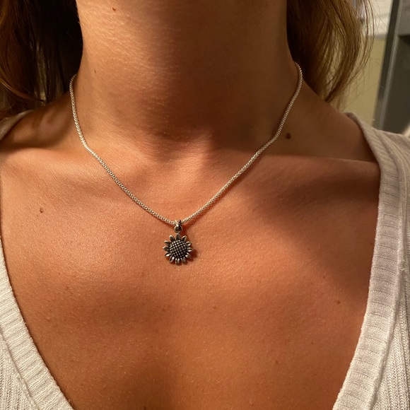 Sterling Silver Sunflower Necklace - Picture 12 of 15